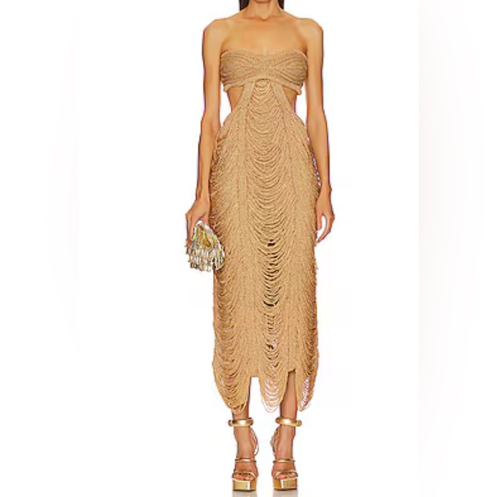 Cult Gaia gold dress.